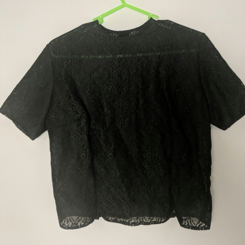 Vintage Black Lace Blouse